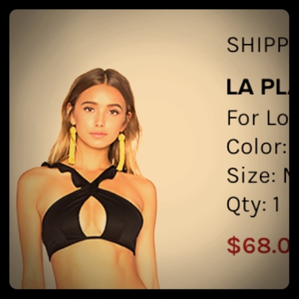 Crisscross Black Bikini Top